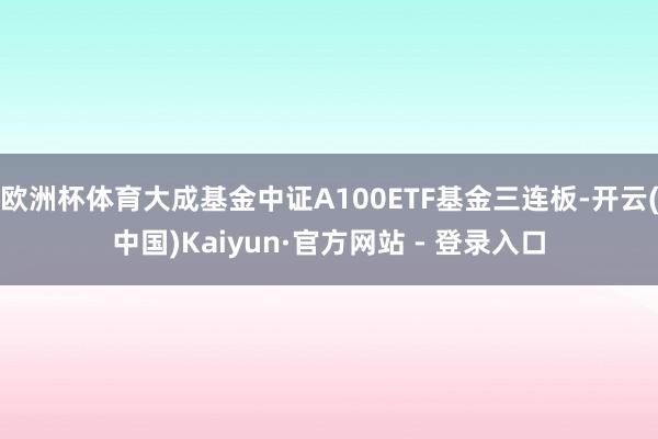 欧洲杯体育大成基金中证A100ETF基金三连板-开云(中国)Kaiyun·官方网站 - 登录入口