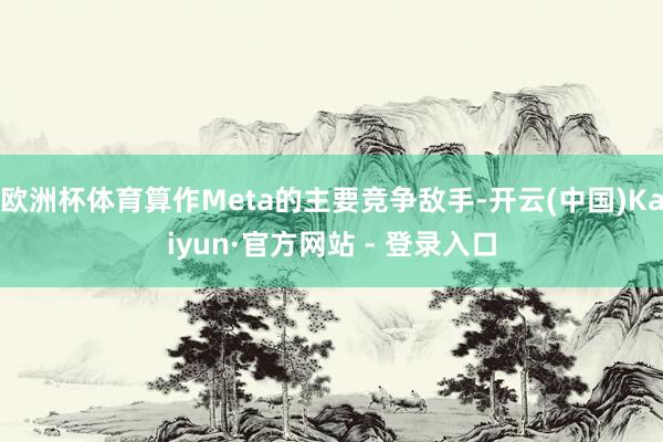 欧洲杯体育算作Meta的主要竞争敌手-开云(中国)Kaiyun·官方网站 - 登录入口