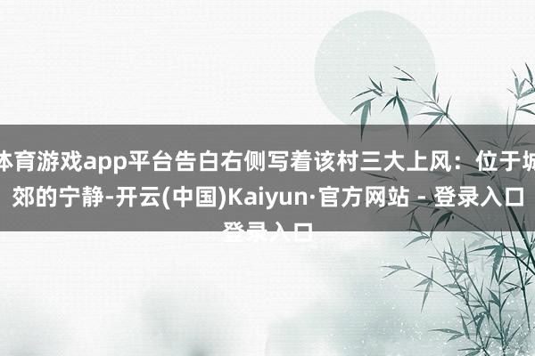体育游戏app平台告白右侧写着该村三大上风：位于城郊的宁静-开云(中国)Kaiyun·官方网站 - 登录入口