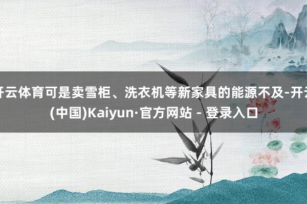 开云体育可是卖雪柜、洗衣机等新家具的能源不及-开云(中国)Kaiyun·官方网站 - 登录入口