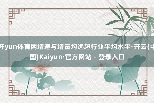 开yun体育网增速与增量均远超行业平均水平-开云(中国)Kaiyun·官方网站 - 登录入口
