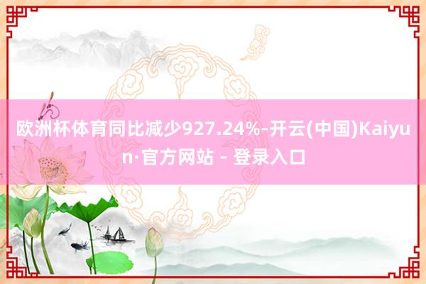 欧洲杯体育同比减少927.24%-开云(中国)Kaiyun·官方网站 - 登录入口