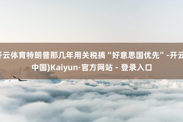 开云体育特朗普那几年用关税搞“好意思国优先”-开云(中国)Kaiyun·官方网站 - 登录入口
