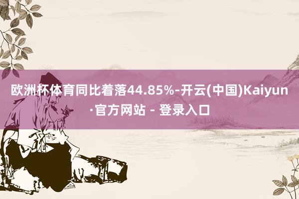 欧洲杯体育同比着落44.85%-开云(中国)Kaiyun·官方网站 - 登录入口