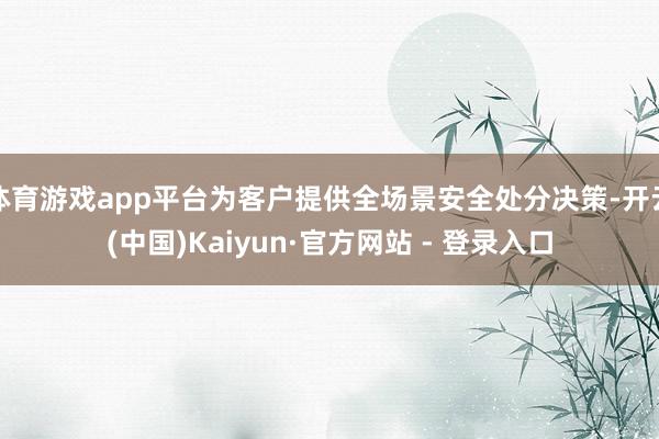 体育游戏app平台为客户提供全场景安全处分决策-开云(中国)Kaiyun·官方网站 - 登录入口