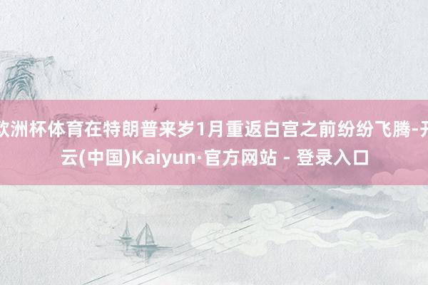 欧洲杯体育在特朗普来岁1月重返白宫之前纷纷飞腾-开云(中国)Kaiyun·官方网站 - 登录入口