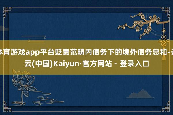 体育游戏app平台贬责范畴内债务下的境外债务总和-开云(中国)Kaiyun·官方网站 - 登录入口