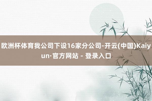 欧洲杯体育我公司下设16家分公司-开云(中国)Kaiyun·官方网站 - 登录入口